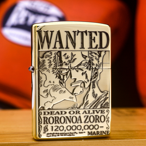 Zippo Chính Hãng Đồng Khối Khắc Roronoa Zoro Thợ săn hải tặc