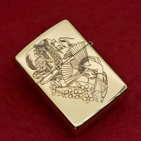 Zippo chính hãng đồng nguyên khoi khắc cô gái Geisha amor