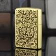 Zippo Chính Hãng Đồng Xước Khắc Họa Tiêt Hoa Văn Ý