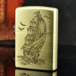 Zippo Chính Hãng Đồng xước Khắc Thuận Buồm Xuôi Gió - Mã SP: ZPC1778