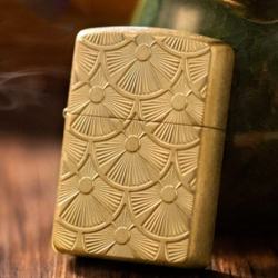 Zippo Chính Hãng Mạ Đồng Chạm Khắc Quạt - Mã SP: ZPC1187