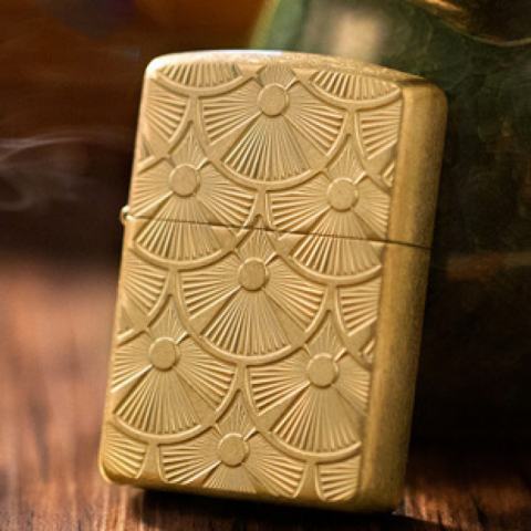 Zippo Chính Hãng Mạ Đồng Chạm Khắc Quạt