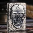 Zippo Chính Hãng Màu Bạc Hình Khối Hộp Sọ Lớn