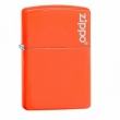 Bật Lửa Zippo Sơn Màu Cam Neon - Logo Zippo SKU 28888ZL – Zippo Plain with Logo Neon Orange Matte