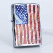 Bật Lửa Zippo Màu Trắng Xước In Ẩnh Lá Cờ Mỹ - SKU 49145 – Zipppo Rietveld American Flag Brushed Chrome