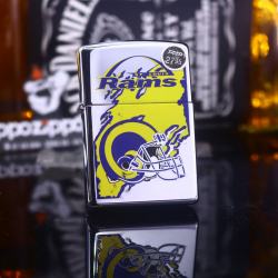 Zippo Cổ bạc hình bóng bầu dục RAMS sản xuất 1997