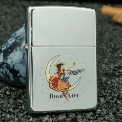 zippo cổ hãng bia miller - bản bạc bóng hình cô tiên 1996 - Mã SP: ZPC2034-4