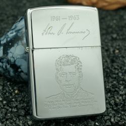Zippo cổ khắc hình tổng thống mỹ - John F. Kennedy 1961-1963 sản xuất năm 1989 - Mã SP: ZPC1407-5