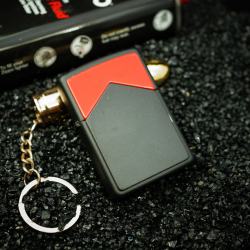 ZIPPO CỔ SƠN TĨNH ĐIỆN MÀU ĐEN ĐỎ SX NĂM 1996 - Mã SP: ZPC2499