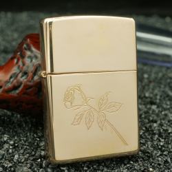 zippo cổ mạ vàng hồng hình bông hồng sản xuất năm 1999 - Mã SP: ZPC2147