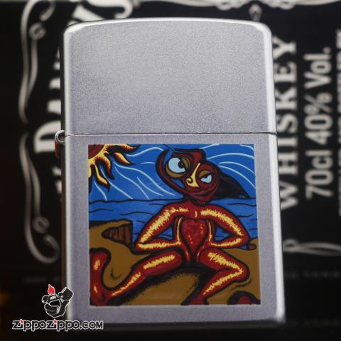 Zippo đời la mã sản xuất 2000 màu bạc in hình