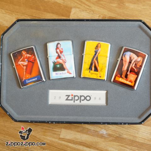 Zippo đời la mã sx 1996 Bộ cô gái 4 mùa