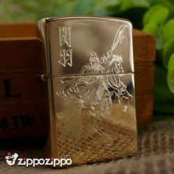 zippo đồng khắc quan công cưỡi ngựa - Mã SP: ZPC1569