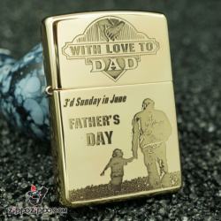 zippo đồng nguyên chất khắc cha con Ảmor bản giới hạn - Mã SP: ZPC2091-169