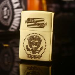 Zippo Đồng Nguyên Khối Khắc Con Dấu Quyền Lực Của Tổng Thống Mỹ - Mã SP: ZPC2791