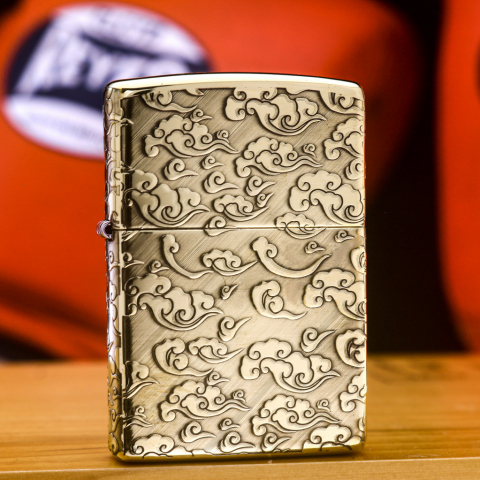 Zippo khắc đám mây bản đồng bóng 254