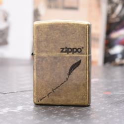 Zippo Mạ Đồng Giả Cổ KHắc Tôi Yêu Bạn Mãi Mãi - Mã SP: ZPC1696-V