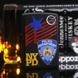 Zippo matte black sx năm 2003 huy hiệu cảnh sát New York - Mã SP: ZPC2211-4