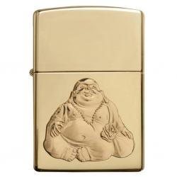 Bật Lửa Zippo Đồng Vàng Thần Buddha Cười - SKU 29626
