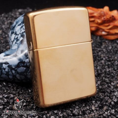 Zippo vàng khắc cá chép bản armor